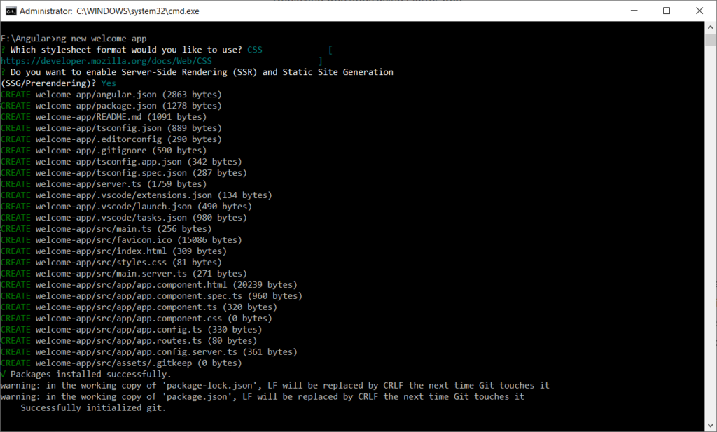 Creating an Angular App