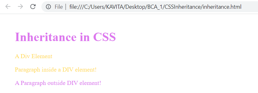 Web Page to Demonstrate Styling Elements Using Inheritance in CSS