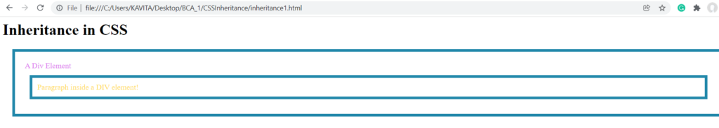 CSS Border Property is Inherited using the inherit Keyword