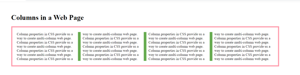 Demonstrating an Example of Column Properties in CSS