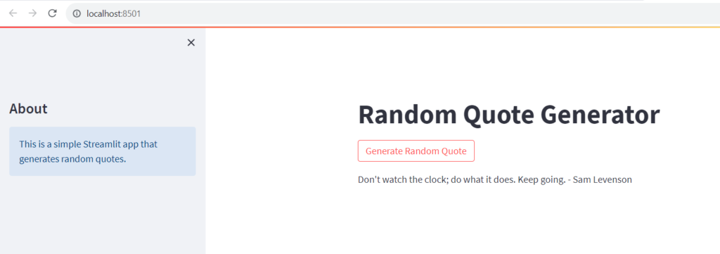 Random Quote Generator Application With StreamLit