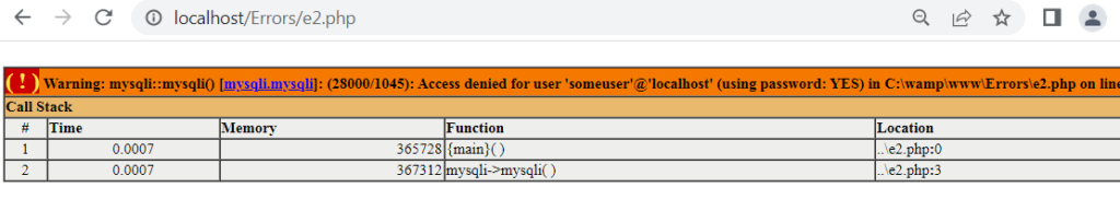Warning Generated Due to Access Denied to a User