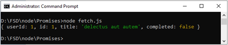 Example of Fetch API With Promises