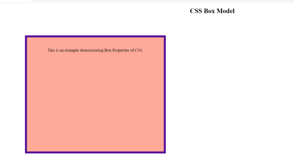 An Example Illustrating CSS Box Model