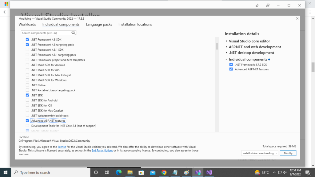 How to Install Visual Studio 2022 on Windows - ASP.NET Installation