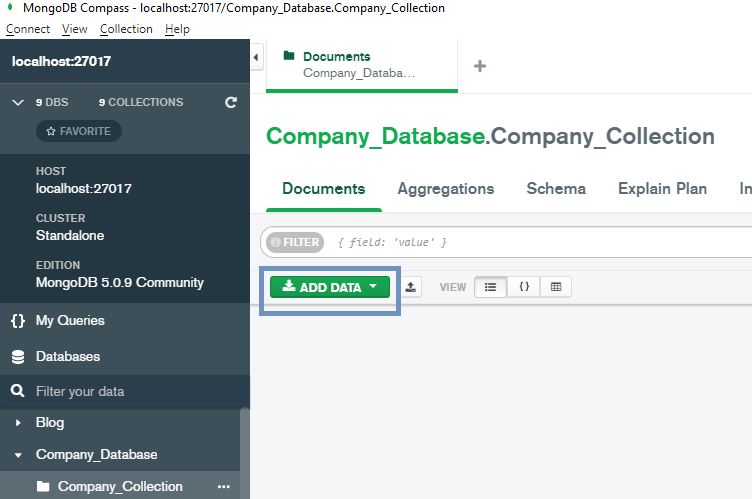 Adding Data in the Collection