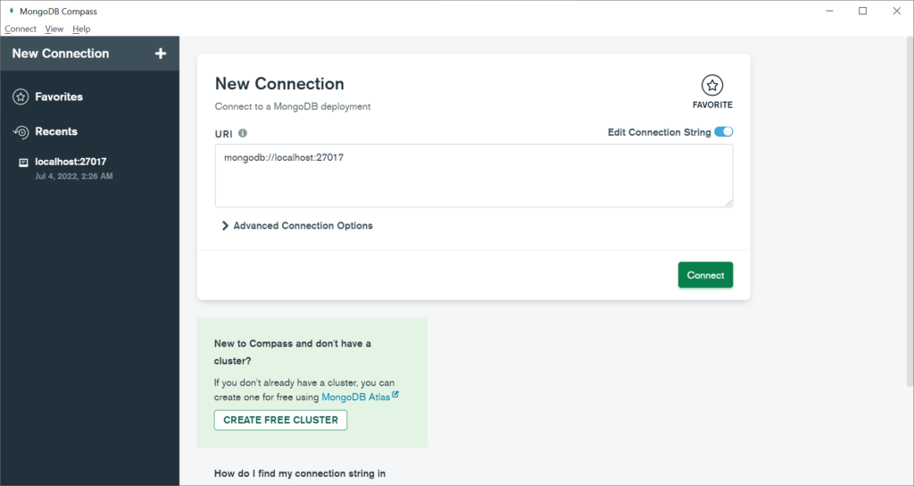 Working with MongoDB Compass - MongoDB Compass Interface