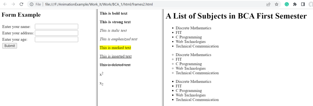 Demonstrating How to Create Vertical Frames in HTML