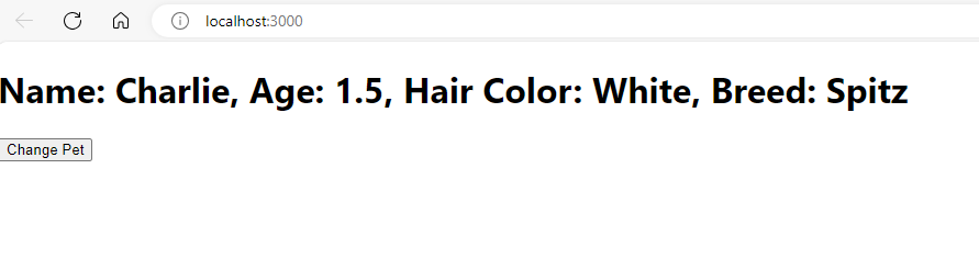 After Clicking on ChangePet Button