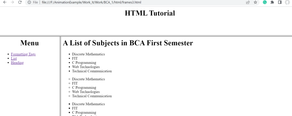 Open the Second Link in the Content Frame