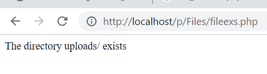 Checking a Directory using file_exists() Function