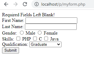 Blank Field Error Check