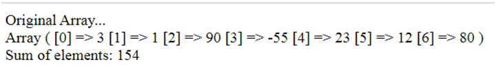 Example of array_sum() Function in PHP