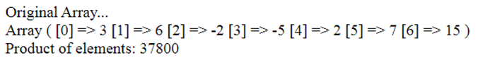 Example of array_product() Function in PHP