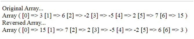 Example of array_reverse() Function in PHP