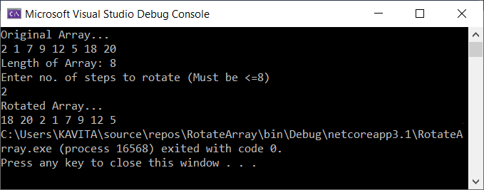 An Example of Rotating an Array in C#