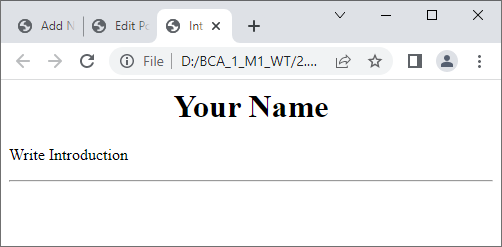 An Example to Demonstrate How to Use Paragraph Tag in HTML