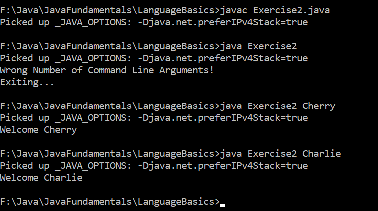 A Program to Display Welcome Message Using Command Line Argument in Java