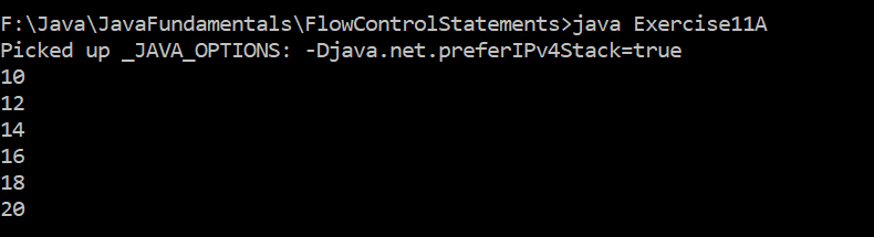 Printing Even Numbers in the Given Range