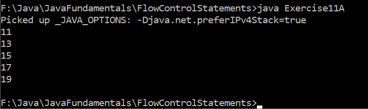 Odd Numbers in the Given Range in Java