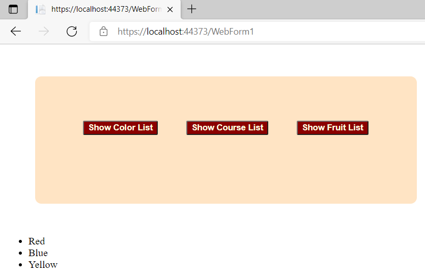 Show Color List Button