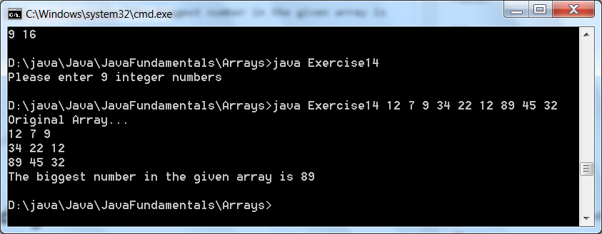 A Program to Find the Largest Number in a Two Dimensional Array in Java