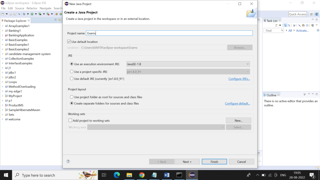 Create a New Project in Eclipse
