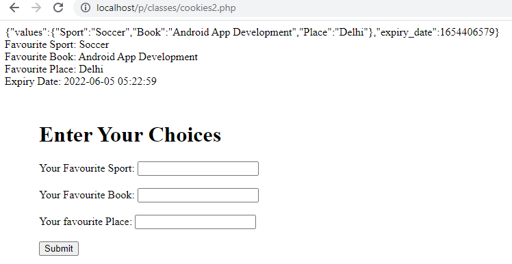 Example of Creating Cookies in PHP - Cookie Data and Expiry Date