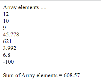 Program to Find Sum of Array Elements in PHP