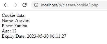 Example of A Cookie in PHP to Store User Data