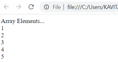 Program to Create an Array and Display it in JavaScript