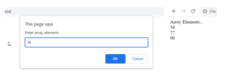 Creating an Array by taking User Input in JavaScript