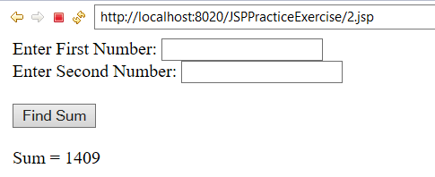 Find Sum in JSP