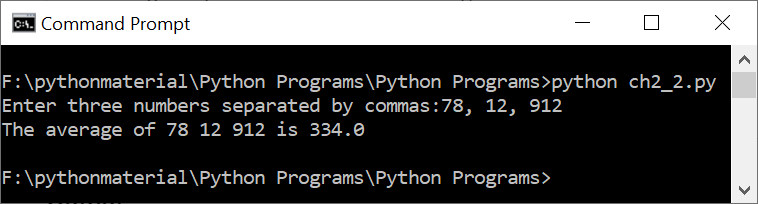 A Program Demonstrating How to Find the Average of Three Numbers in Python