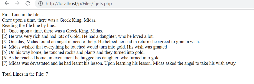 Example of fgets() Function in PHP - Reading File Line By Line