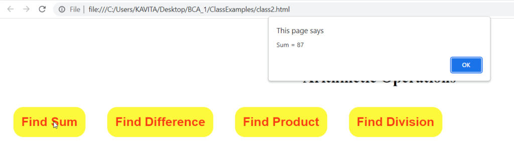 Arithmetic Operations Using a Class in JavaScript