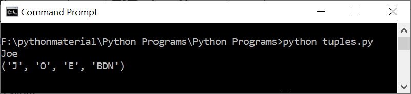 An Example Demonstrating How to Create a Tuple in Python
