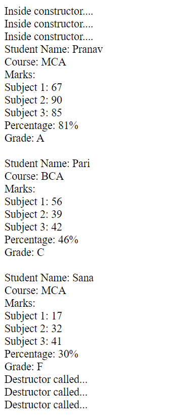 Example of Creating a Class in PHP - Creating Three Objects
