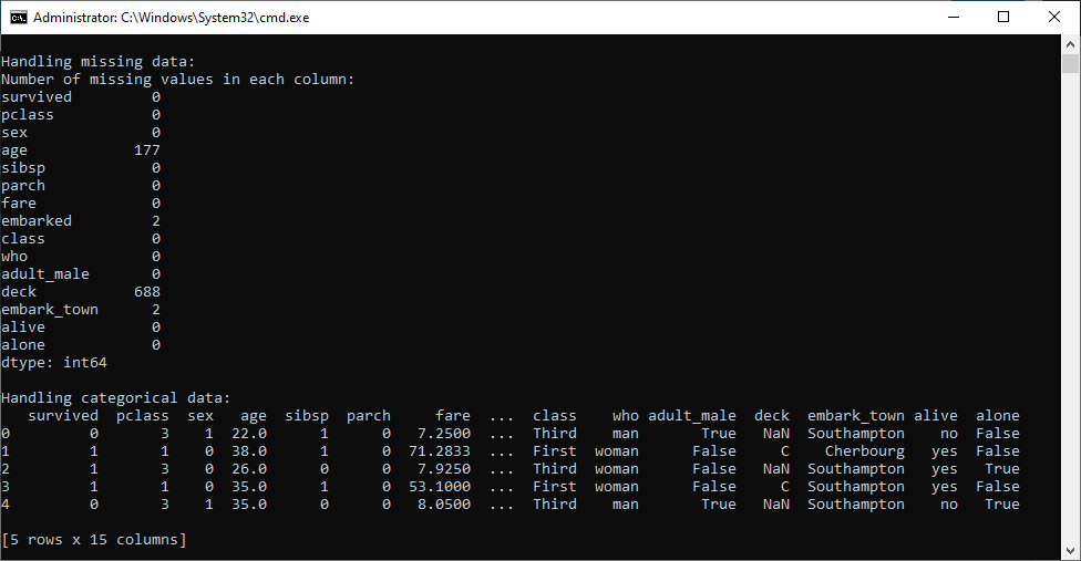 Handling Missing Values and Categorical Data