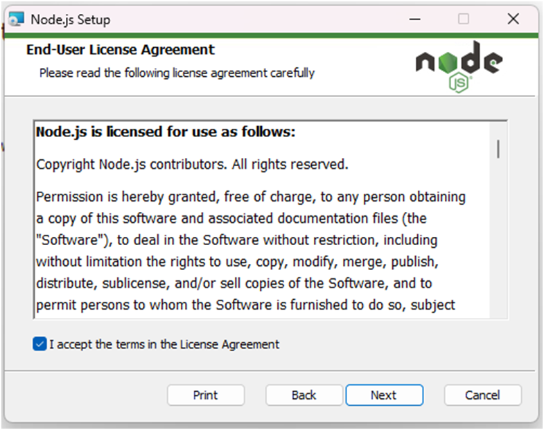 Accept the License Agreement