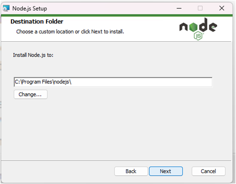 Select the Destination Folder