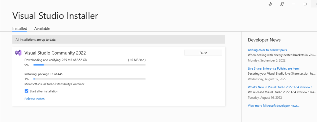 Installation Started