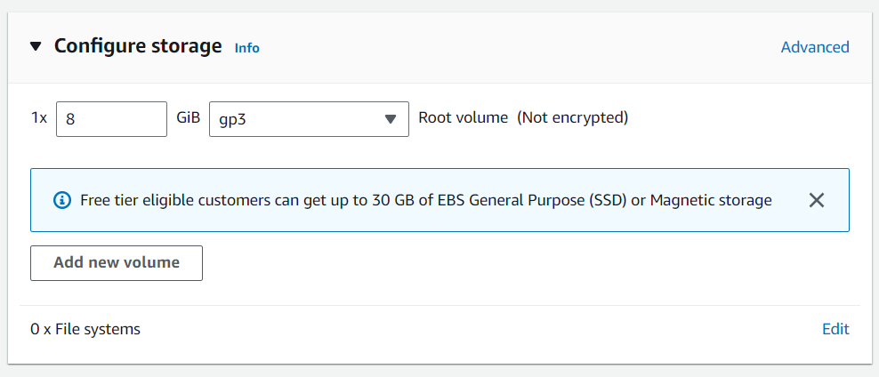 Storage Configuration for EC2
